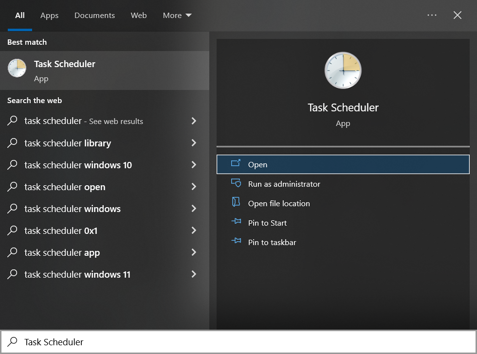 Start Task Scheduler